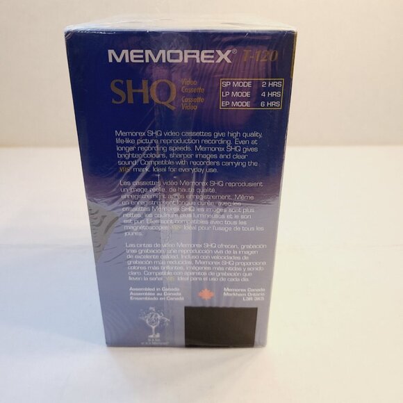 Memorex SHQ T-120 Blank VHS Tapes 6 Hours Video Cassettes 6 Pack - Picture 5 of 6